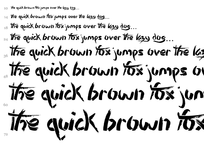 Stencil Brush font waterfall